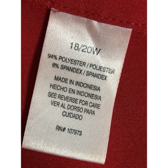 Women's Kathy Che 18/20‎ Red rollup tab sleeves Y2K Whimsical Officecore Travel - Picture 7 of 9